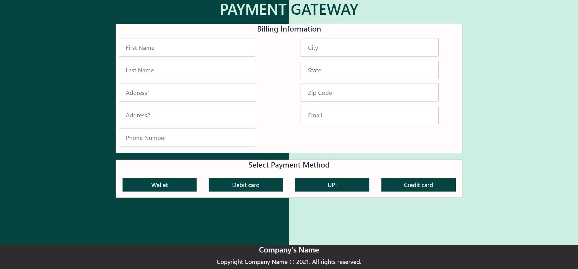 Payment Gateway Şablon